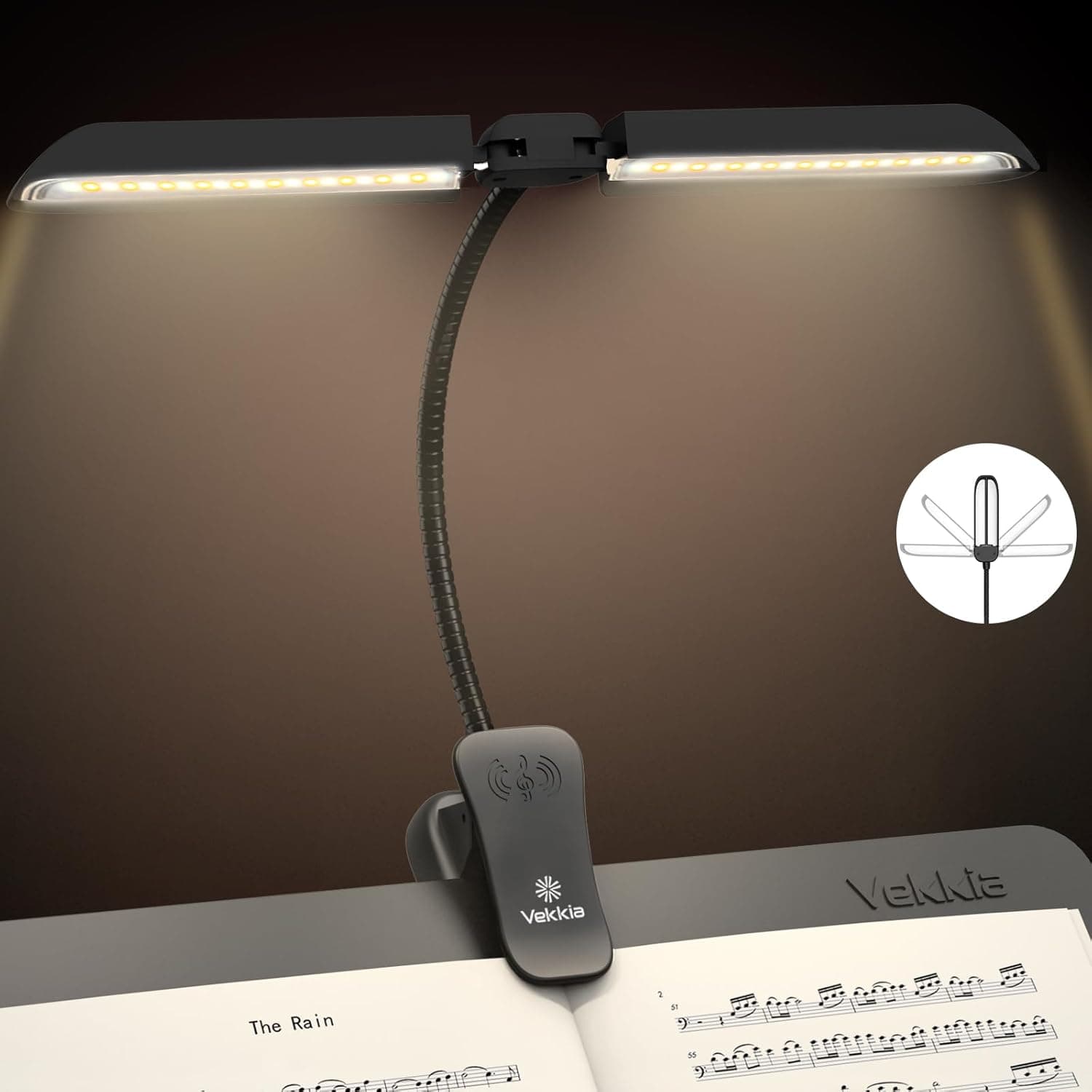 Amazon product: Vekkia 64 Led Rechargeable Music Stand Light for backyard studio construction
