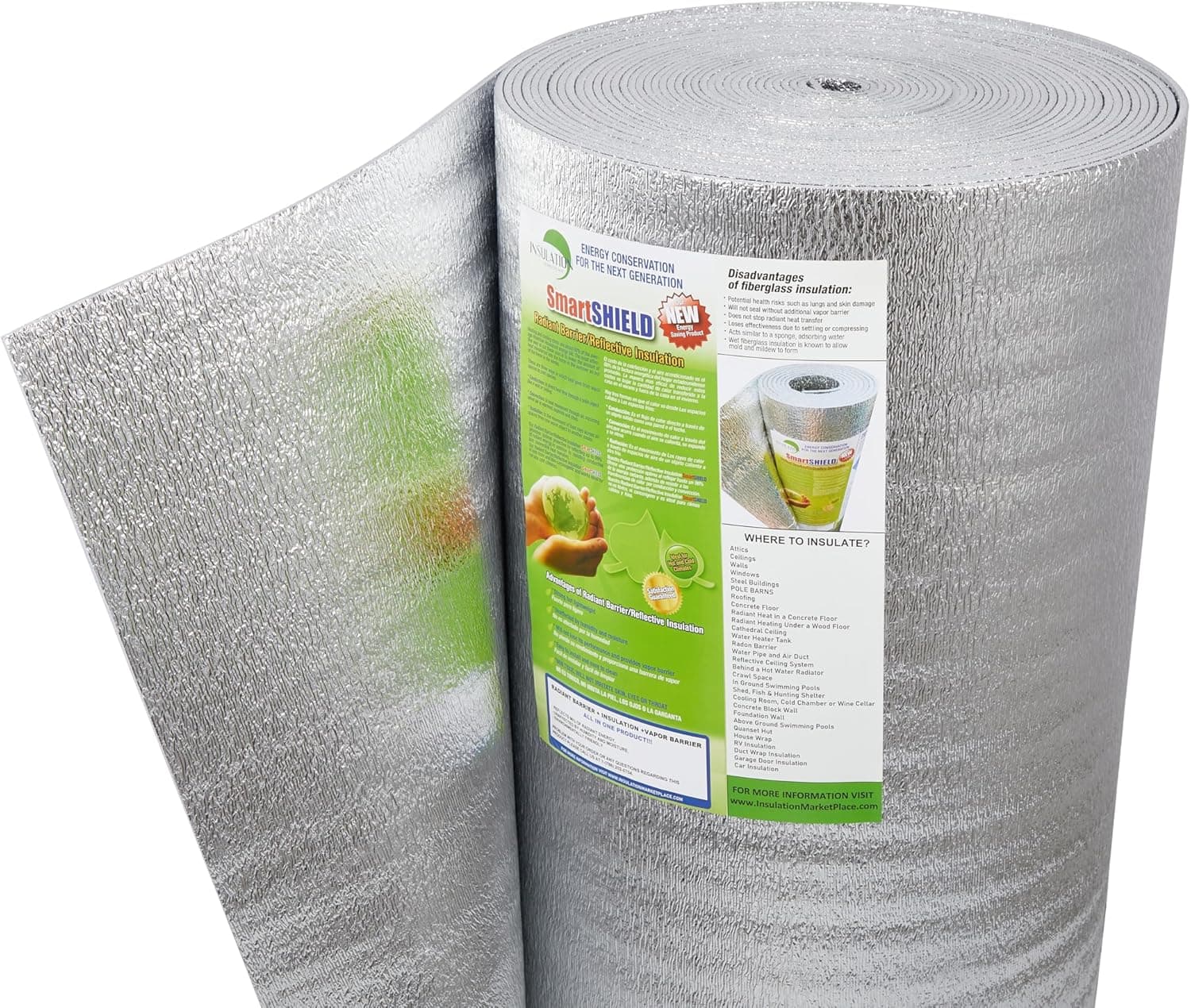 Amazon product: SmartSHIELD -5mm 48''X50ft R17 Reflective Insulation Roll for backyard studio construction